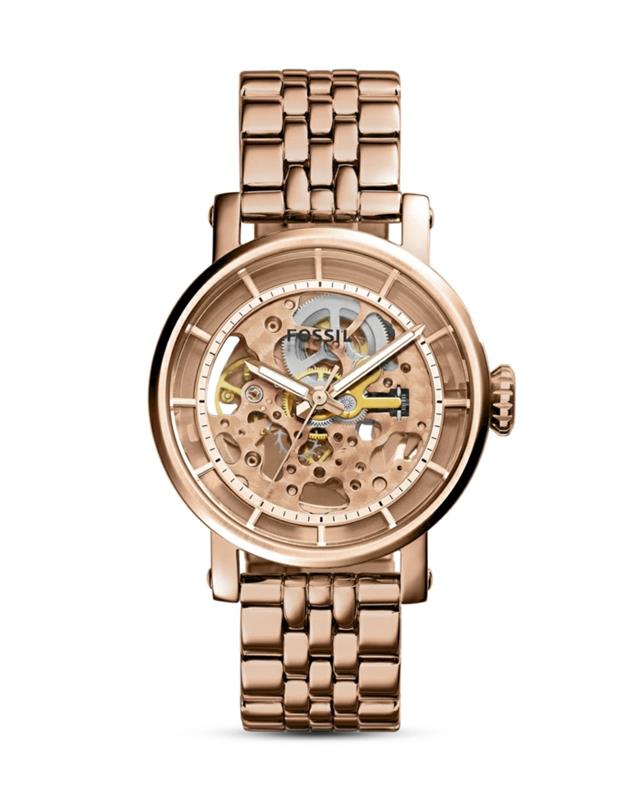 ρολόι ροζ χρυσό ρολόι γυναικών γυναικεία μόδα απολιθωμένο αυτόματο ρολόι φίλος