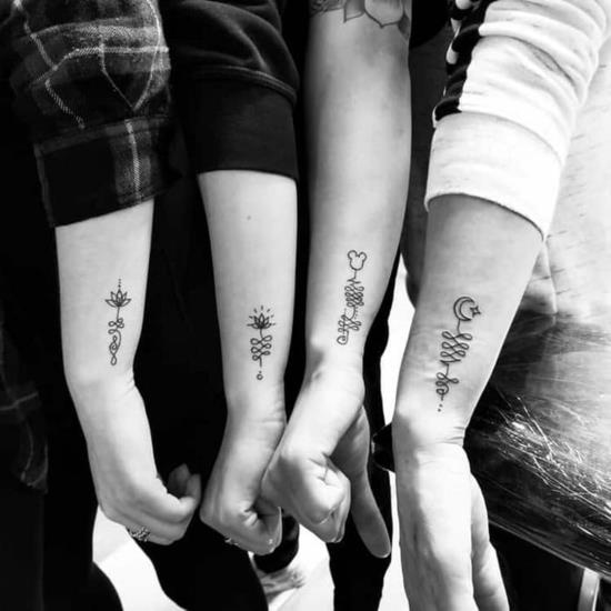 unalome τατουάζ φιλία τατουάζ