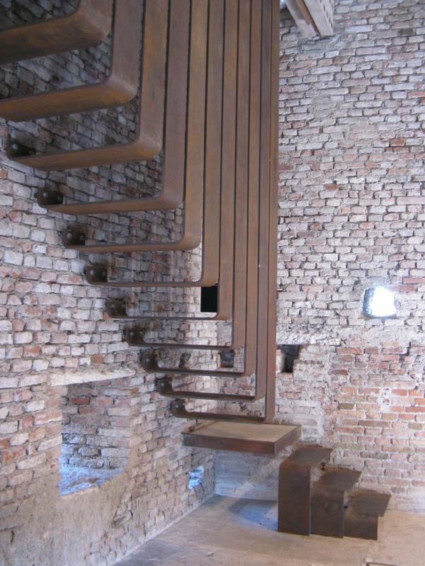 μοναδικές ιδέες σχεδιασμού σκάλα σχεδιασμός τούβλο σιδερένια σκάλα