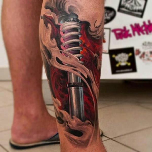 τατουάζ τρισδιάστατο σχέδιο στο πόδι