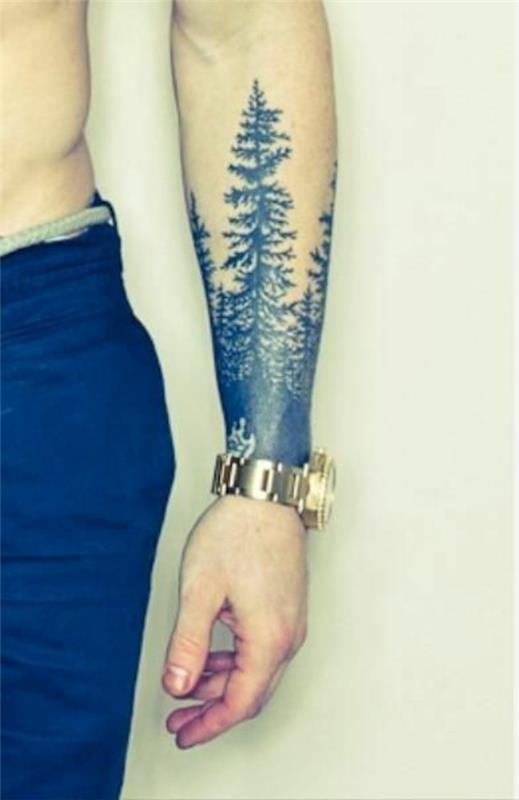 αντιβράχιο τατουάζ άνθρωπος μοτίβα δέντρα