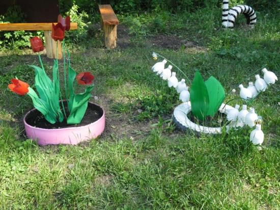 upcycling λουλούδια ιδέες διακόσμησης κήπου το κάνετε μόνοι σας