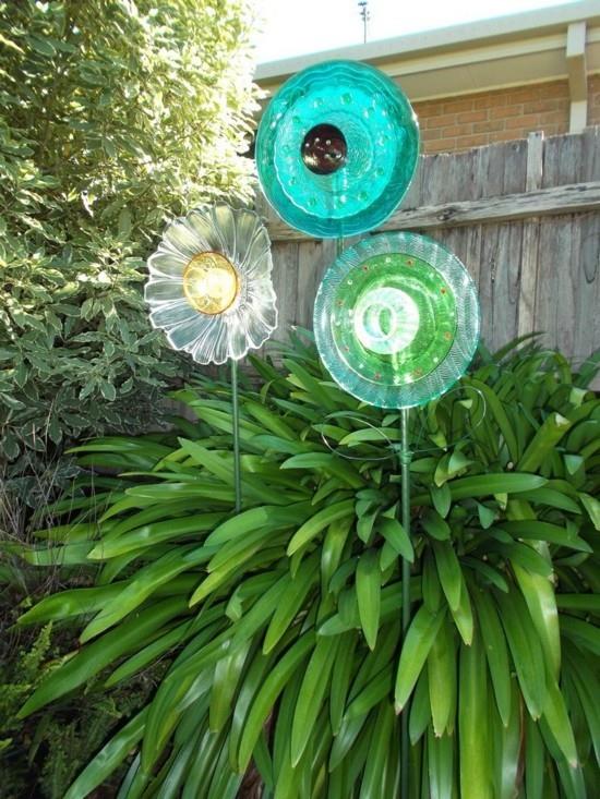 ανακύκλωση ιδεών διακόσμησης κήπου suncatcher tinker με πιάτα