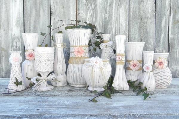 Διακοσμήστε βάζα φτιάξτε μόνοι σας shabby chic διακοσμήσεις