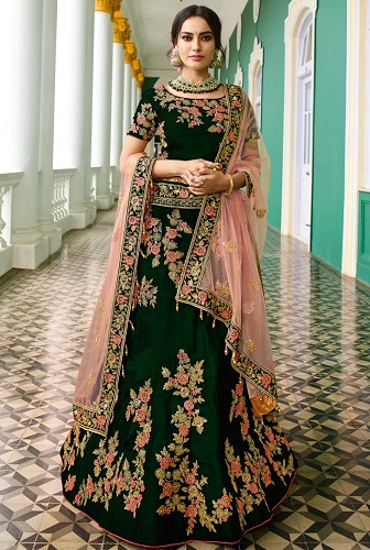 Kadife Gelin Lehenga