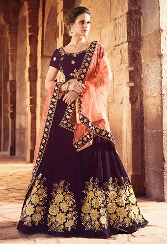 Siyah Kadife Lehenga