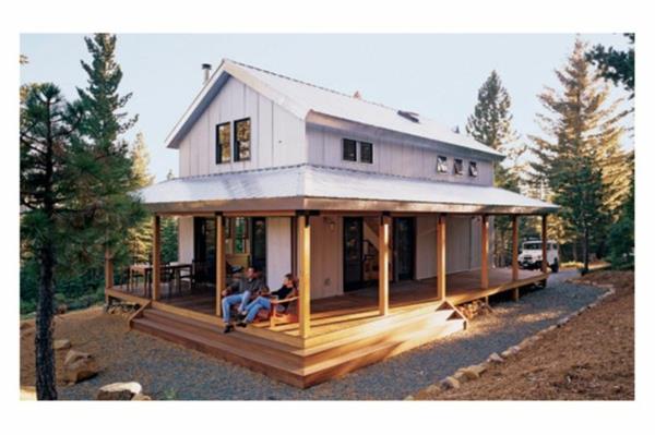 βεράντα χτίζουν αμερικάνικα ξύλινα σπίτια με βεράντα
