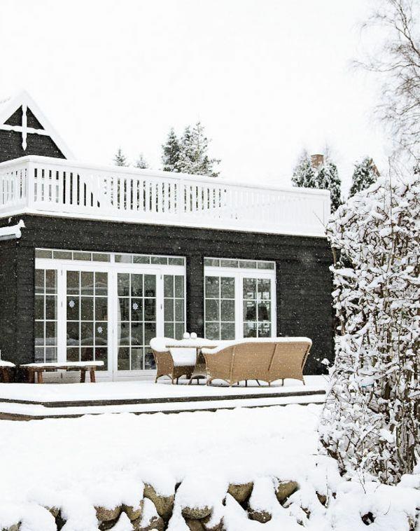 βεράντα χειμερινό κήπο ξύλινη βεράντα δαπέδου στημένη βεράντα που σχεδιάζει έπιπλα από μπαστούνι χιονιού