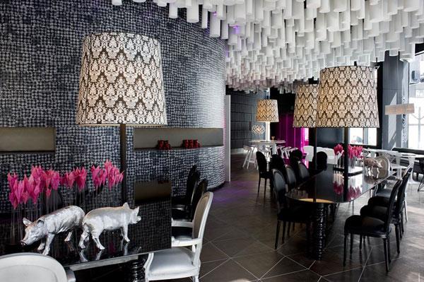 ενωμένα χρώματα barcelo raval σχεδιασμός ξενοδοχείου φωτιστικά δαπέδου ημέρα εστιατορίου