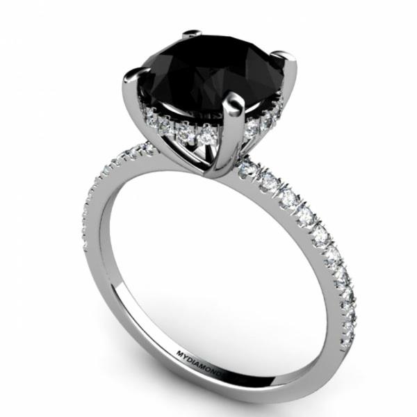 δαχτυλίδια αρραβώνων ασημένιο διαμαντένιο δαχτυλίδι αρραβώνων μαύρο διαμάντι