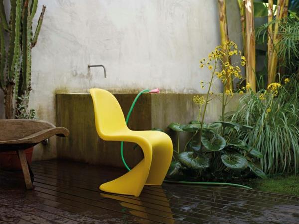 verner panton καρεκλα κίτρινα δανέζικα έπιπλα σχεδιασμού