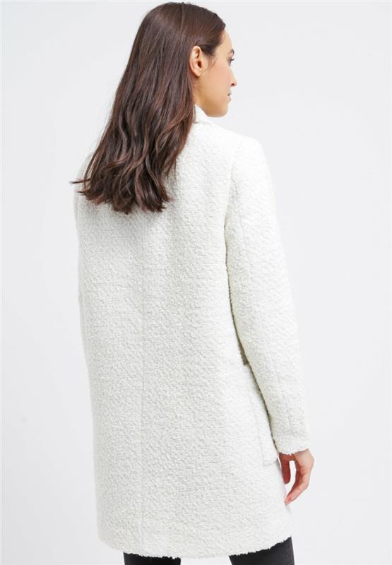 vero moda κλασικό γυναικείο χειμερινό παλτό λευκό