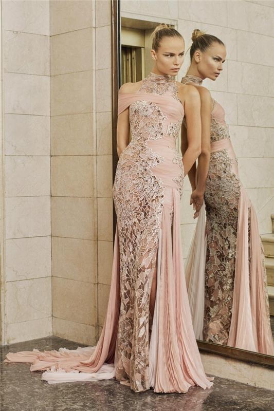 μακρύ φόρεμα versace σε ροζ χρώμα
