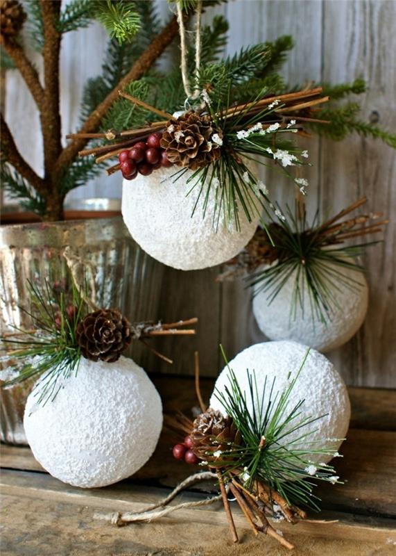 φτιάξτε μόνοι σας διακοσμητικά vintage χριστουγεννιάτικου δέντρου, τσιμπήματα με κώνους