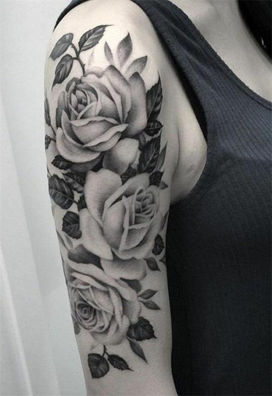vintage μανίκια ιδέες τατουάζ με τριαντάφυλλα