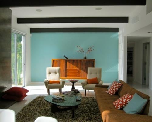 vintage σαλόνι καναπές σαλόνι ιδέες διακόσμησης ρετρό χρώμα τοίχου