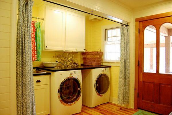 κουρτίνα ως διαχωριστικό δωματίου πλυντήρια ρούχων