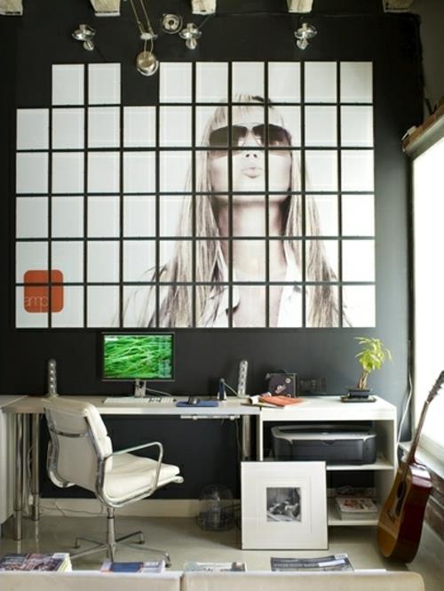 διακόσμηση τοίχου με εικόνες γραφείο καναπέ γραφείο σπίτι