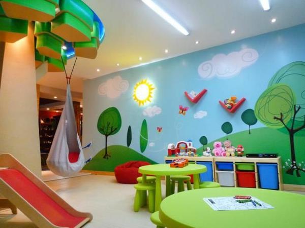 σχεδιασμός τοίχου παιδικό δωμάτιο καλοκαιρινό δάσος