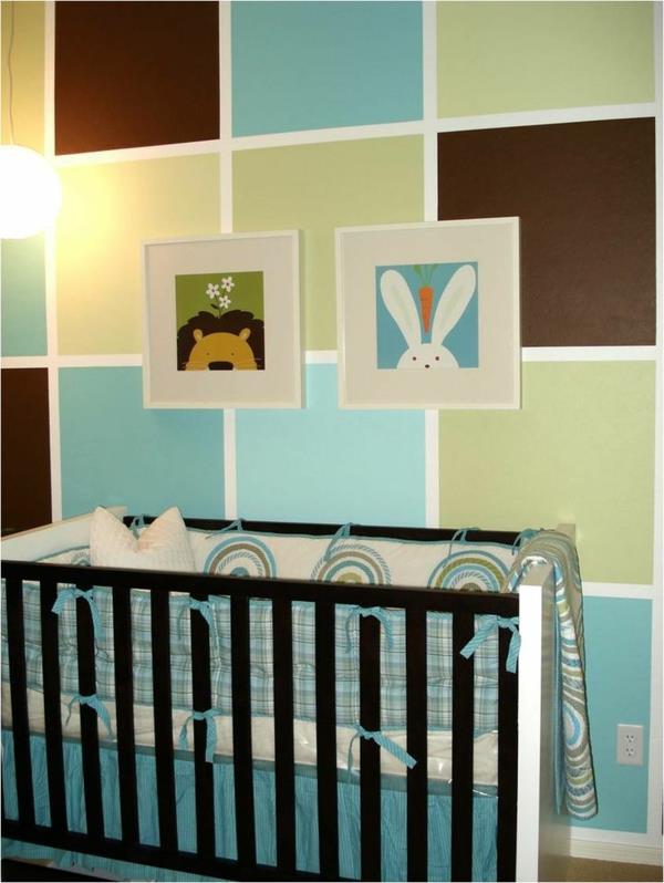τοιχογραφία παιδικού δωματίου χρωματιστά τετράγωνα