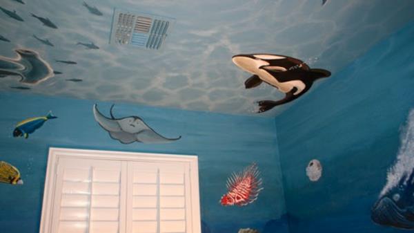 ζωγραφική τοίχου παιδικό δωμάτιο κάτω από τον ωκεανό