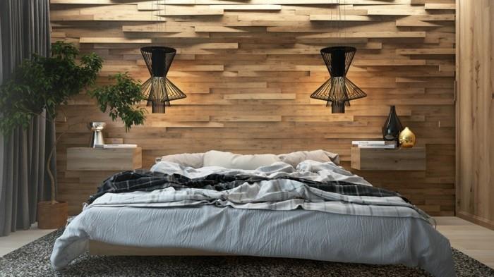 διακόσμηση τοίχου από ξύλινο υπνοδωμάτιο