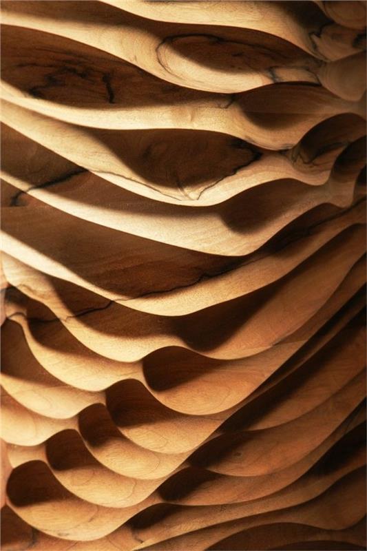 διακόσμηση τοίχου από ξύλινη δομή