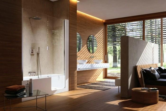 διακόσμηση τοίχου από ξύλινη επένδυση τοίχου μπάνιο