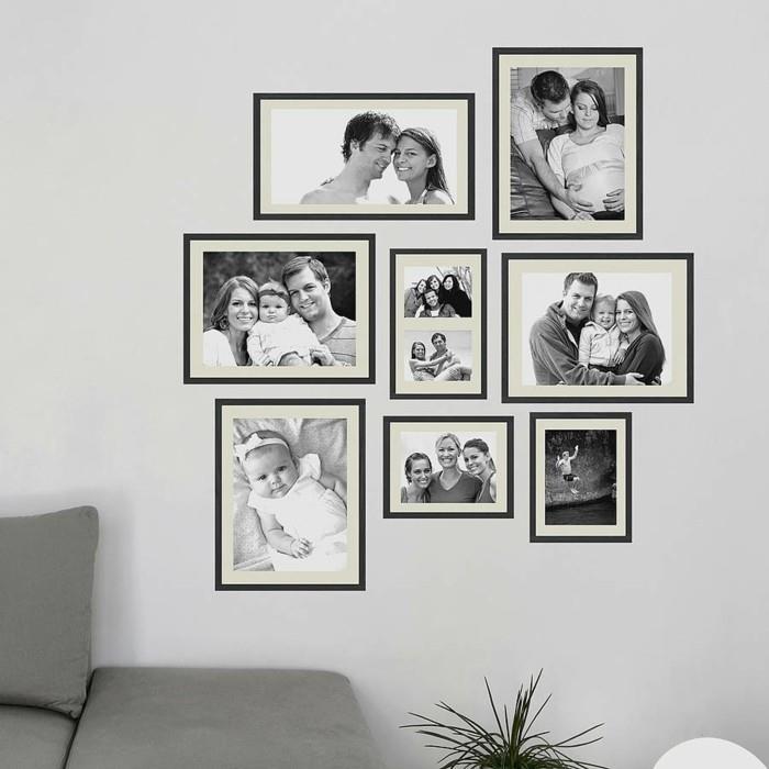 Ιδέες διακόσμησης τοίχου στο σαλόνι προβάλλουν οικογενειακές φωτογραφίες