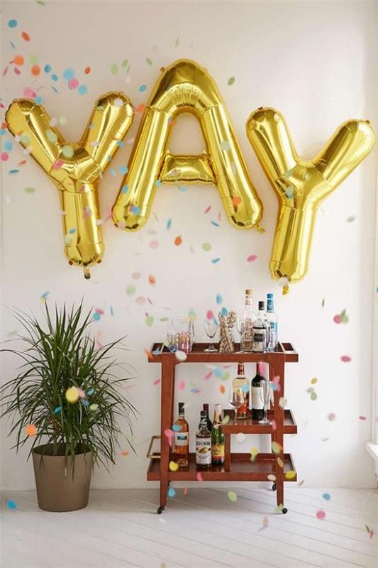 ιδέες διακόσμησης τοίχου μπαλόνια πάρτι