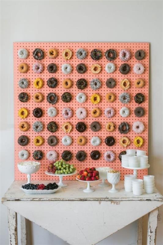 ιδέες διακόσμησης τοίχου πάρτι ντόνατ σανίδα