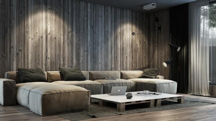ιδέες διακόσμησης τοίχου υφή σαλόνι wandpeneele ξύλο