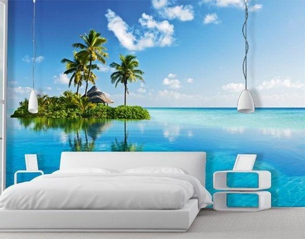 τοίχο-διακόσμηση-με-φωτογραφία-ταπετσαρία-ρεαλιστικό-σαλόνι-σπίτι-παραλία