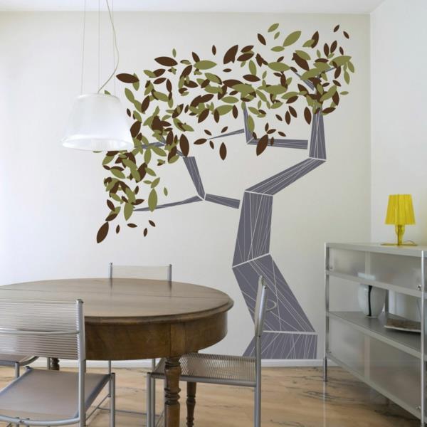διακόσμηση τοίχου δέντρο ζωντανές ιδέες χρώματα τοίχου υπέροχο σχέδιο
