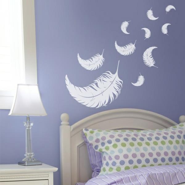 ιδέες για κορίτσια σπιτιού βαφές τοίχου υπέροχο σχέδιο fleer μοβ