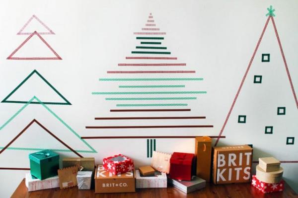 ιδέες διακόσμησης τοίχου κάντε τον εαυτό σας να διακοσμήσει ένα χριστουγεννιάτικο δέντρο