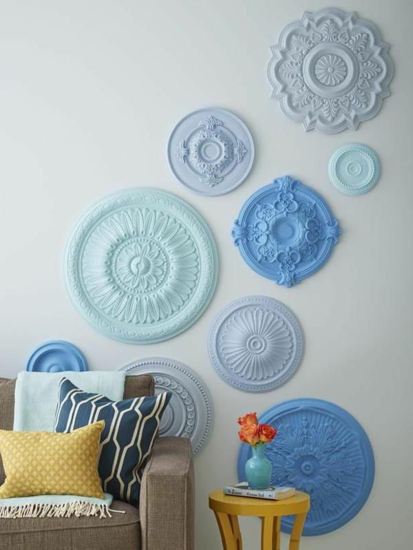 ιδέες διακόσμησης τοίχου - κάντε το δικό σας πιάτο τοίχου μπλε