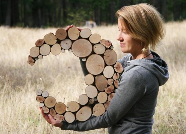 φτιάξτε μόνη σας διακόσμηση ημισελήνου φυσικό ξύλο