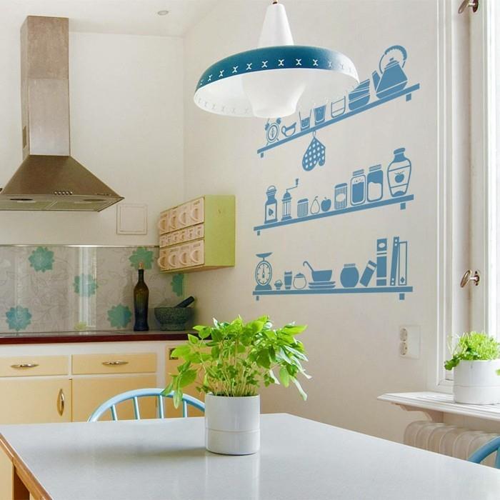 ιδέες σχεδιασμού τοίχου αυτοκόλλητα τοίχου όμορφα φυτά πίσω τοίχου κουζίνας