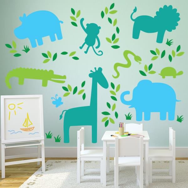 διακόσμηση τοίχου παιδικό δωμάτιο νήπια λευκό παιδικό τραπέζι