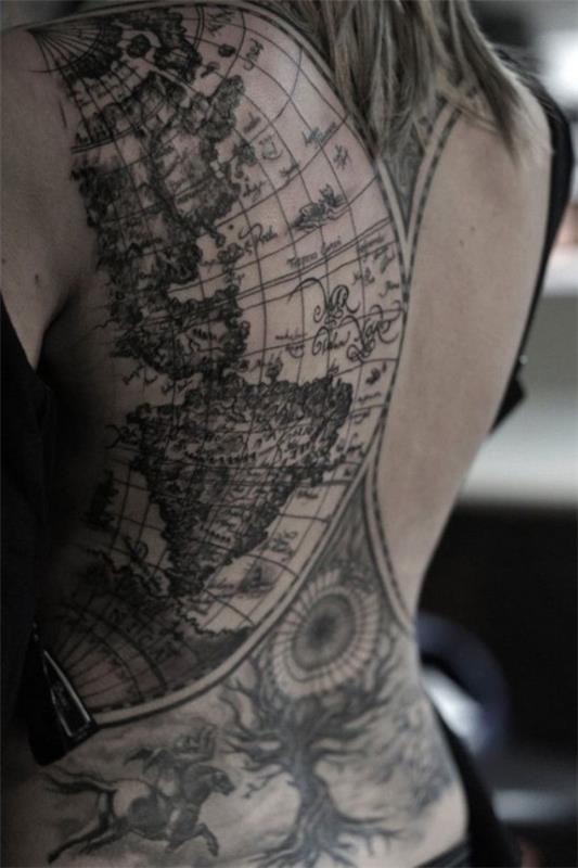 wanderlust ιδέες τατουάζ ολόκληρη πλάτη