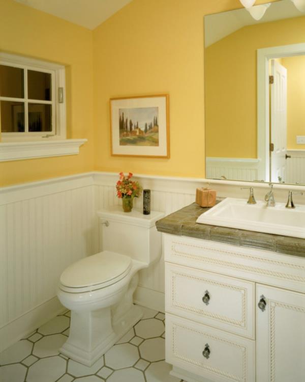 βαφή τοίχου κίτρινο χρώμα λουτρό μπάνιο τουαλέτα βαφή τοίχους
