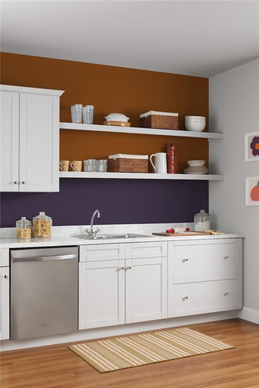 ιδέες χρώματος τοίχου ιδέες σπιτιού κουζίνα μοβ συνδυασμός