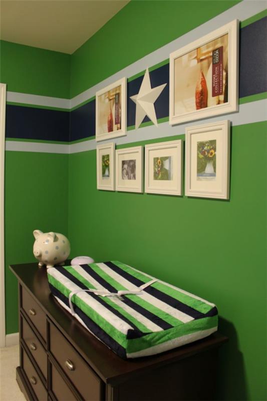 χρώμα τοίχου σε ιδέες πράσινου χρώματος σχεδιασμός τοίχου εξοπλισμός βρεφικού δωματίου