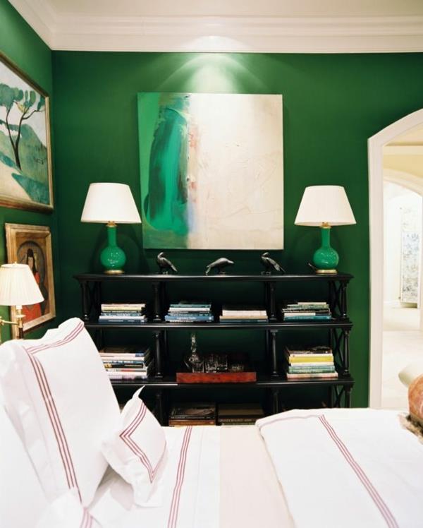 χρώμα τοίχου σε ιδέες πράσινου χρώματος σχεδιασμός τοίχου κομψή γυαλάδα