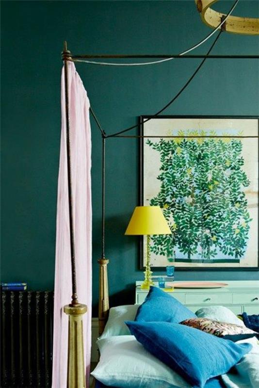 τοίχο-χρώμα-σε-πράσινο-χρώμα-ιδέες-τοίχο-σχέδιο-διαχωριστικά δωματίου