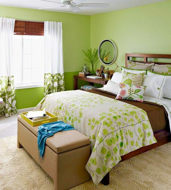χρώμα τοίχου πράσινο χρώμα ιδέες σχεδιασμός τοίχου υπνοδωμάτιο παραδοσιακό