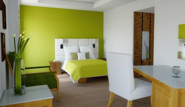 χρώμα τοίχου πράσινο χρώμα ιδέες σχεδιασμός τοίχου γραφείο υπνοδωμάτιο