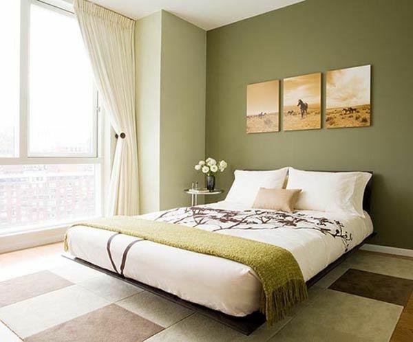 βαφή τοίχου πράσινο χρώμα ελαιοχρώματος το υπνοδωμάτιο πράσινο χρώμα