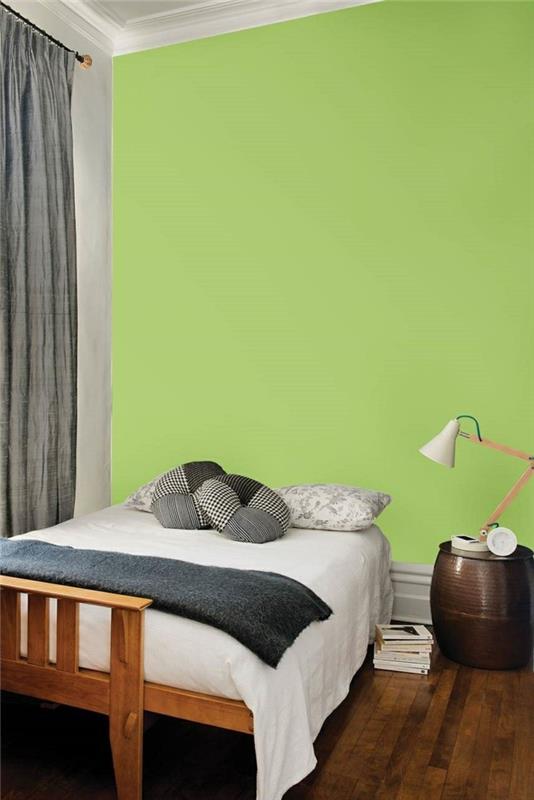 χρώμα τοίχου ζωντανές τάσεις 2017 πράσινο υπνοδωμάτιο διακόσμηση τοίχου σχεδιασμός τοίχου